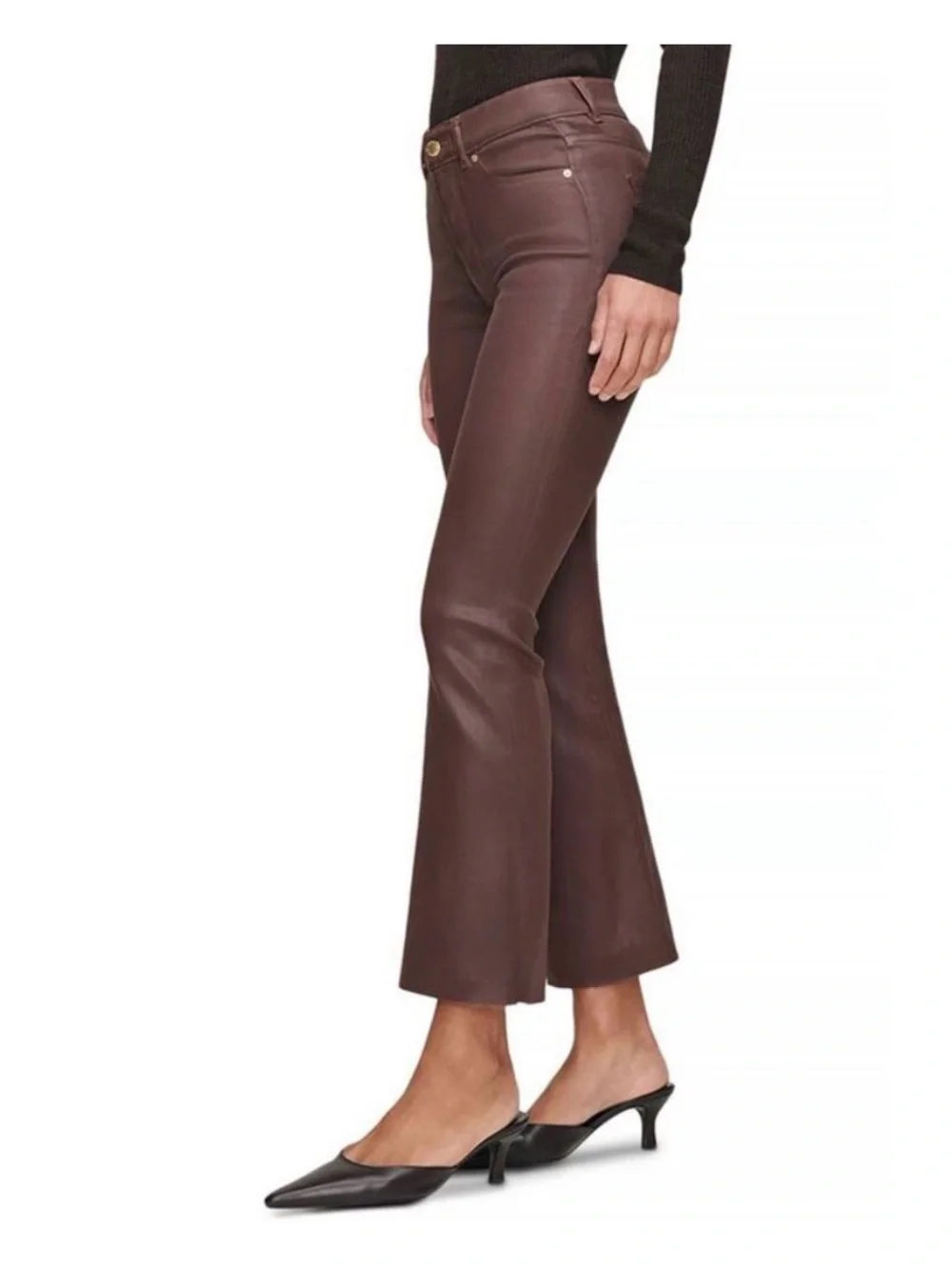 DL1961 Bridget Boot High Rise Instasculpt Coated Crop Jeans in Toffee Coated 25
